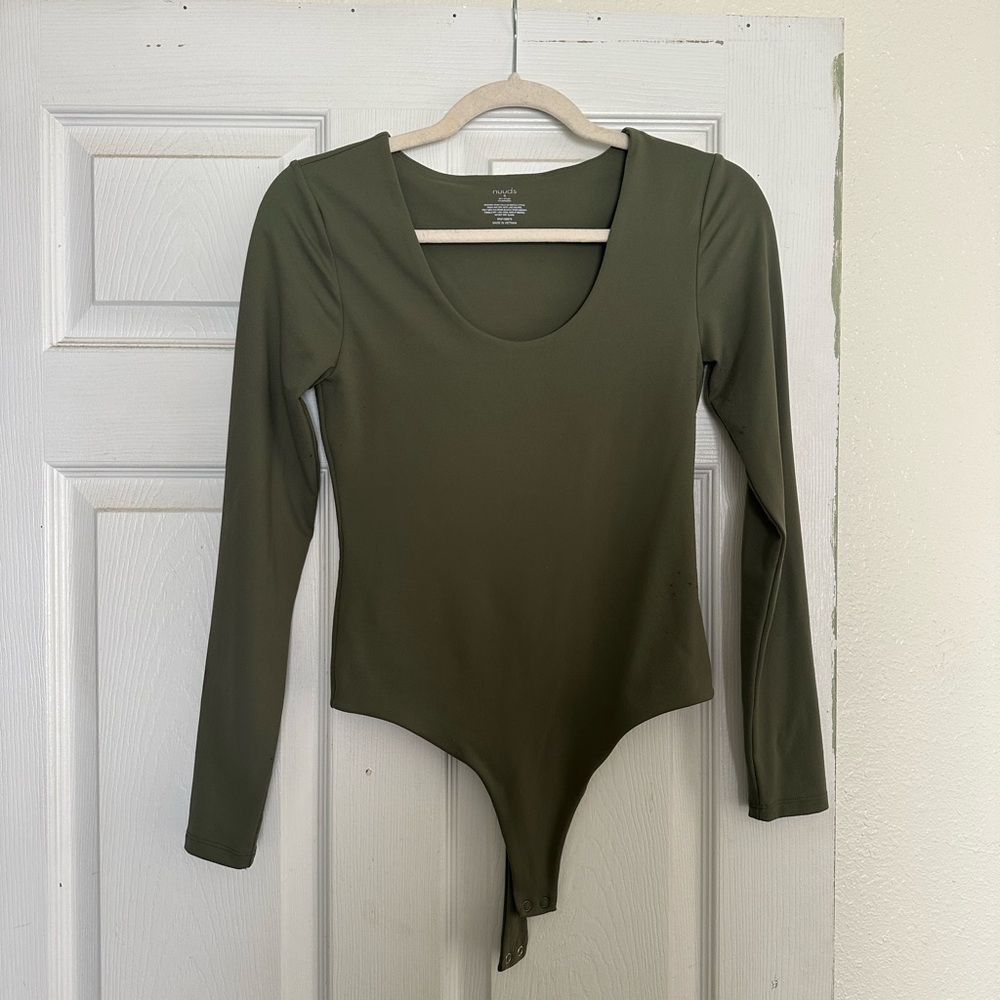 Olive Green Long Sleeve Bodysuit